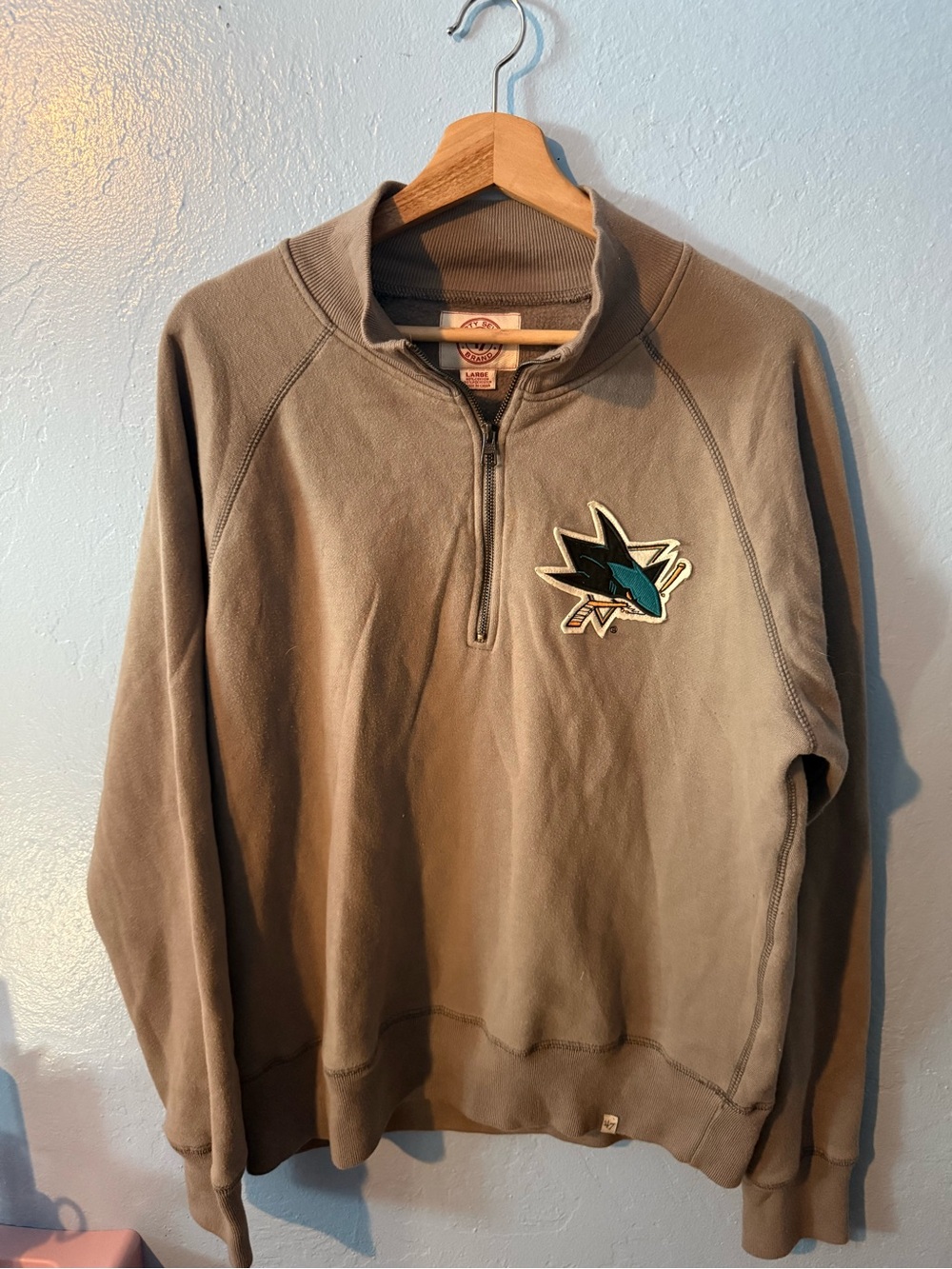 San Jose Sharks Hockey 🦈 Gray 1/4 Zip Pullover Sweatshirt